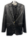 Zara Size M Black No Fabric Tag Faux Leather One Button Lapel Jacket Black / M