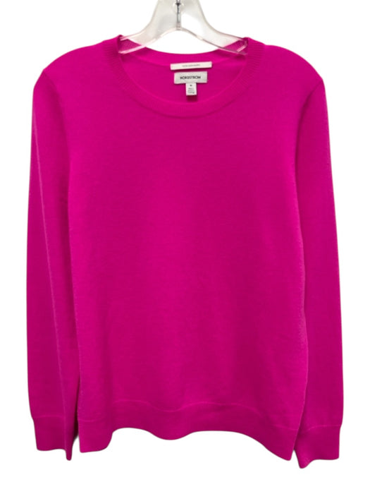 Nordstrom Size M Neon Pink Cashmere Crewneck Sweater Neon Pink / M