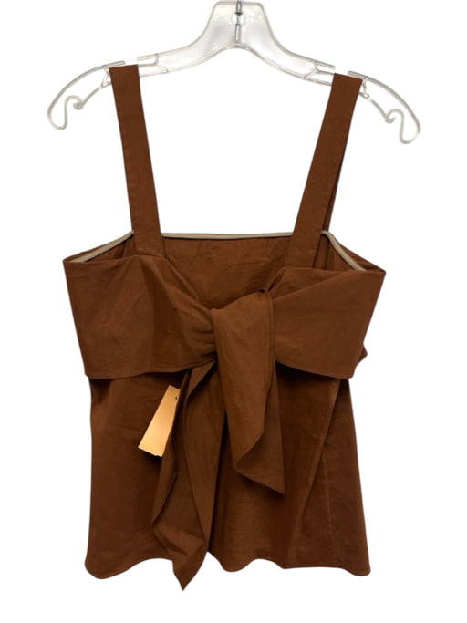 Theory Size S Brown Linen Blend Tie Back Straps Top Brown / S
