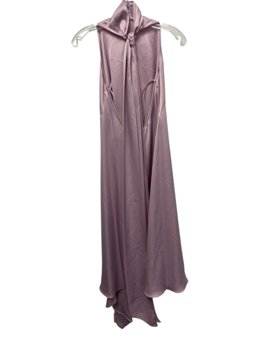Amsale Size 6 Lilac Polyester Halter High Neck Zip Close Satin Dress Lilac / 6