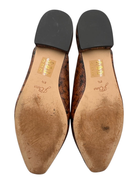 J Crew Shoe Size 8.5 Brown Multi Leather Slip On Snake Embossed Flats Shoes Brown Multi / 8.5