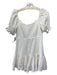 ASTR The Label Size M White Cotton Floral Eyelet Short Puff Sleeve Mini Dress White / M