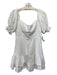 ASTR The Label Size M White Cotton Floral Eyelet Short Puff Sleeve Mini Dress White / M