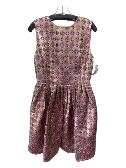 Tuckernuck Size S Pink & Gold Polyester Blend Geometric Open Back Dress Pink & Gold / S