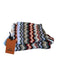 Missoni Blue & Purple Wool Blend Knit Chevron Fringe scarf Blue & Purple / M