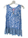 Lilly Pulitzer Size S Blue & White Polyester Sleeveless Flowers Peplum Top Blue & White / S