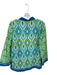 NicoBlu Size Est M Green & Blue Cotton Long Sleeve Ikat Tunic Top Green & Blue / Est M