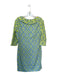 Gretchen Scott Size M Lime & Blue Polyester Blend Long Sleeve Kaleidoscope Dress Lime & Blue / M