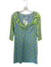 Gretchen Scott Size M Lime & Blue Polyester Blend Long Sleeve Kaleidoscope Dress Lime & Blue / M