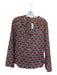 Tory Burch Size 4 Magenta & Green Cotton Long Sleeve Flowers Sequins Top Magenta & Green / 4