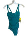 Gottex Size 12 Teal Polyamid Gathered Hook & Eye One Piece Swimsuit Teal / 12