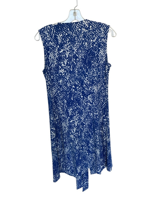 Diane Von Furstenberg Size 6 Blue & White Viscose Sleeveless Snake Print Dress Blue & White / 6