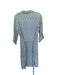 J. McLaughlin Size S Blue & Orange Nylon Long Sleeve Abstract Button Down Dress Blue & Orange / S