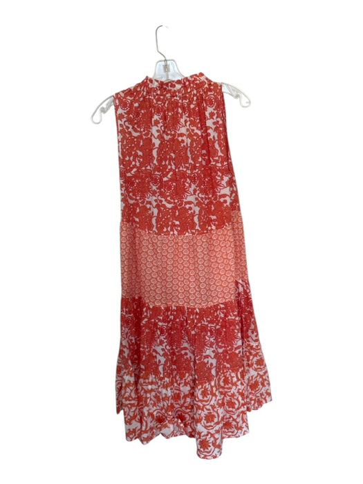 Chelsea & Theodore Size Est M Orange & White Cotton Sleeveless Flowers Dress Orange & White / Est M