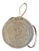Brown Wicker Woven Circular Hook clasp Canteen Purse Brown / S