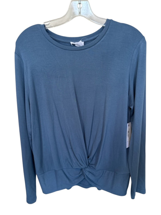 Tribal Jeans Size M Slate Rayon & Spandex Long Sleeve faux knot Crew Neck Top Slate / M
