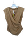 OGL Size M Beige Nylon Scrunch Detail Gathered Sleeveless V Neck Top Beige / M