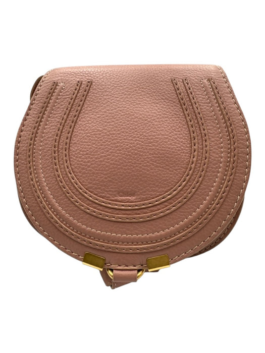 Chloe Dusty Pink Leather Crossbody Round Flap Closure Gold Hardware Bag Dusty Pink / S