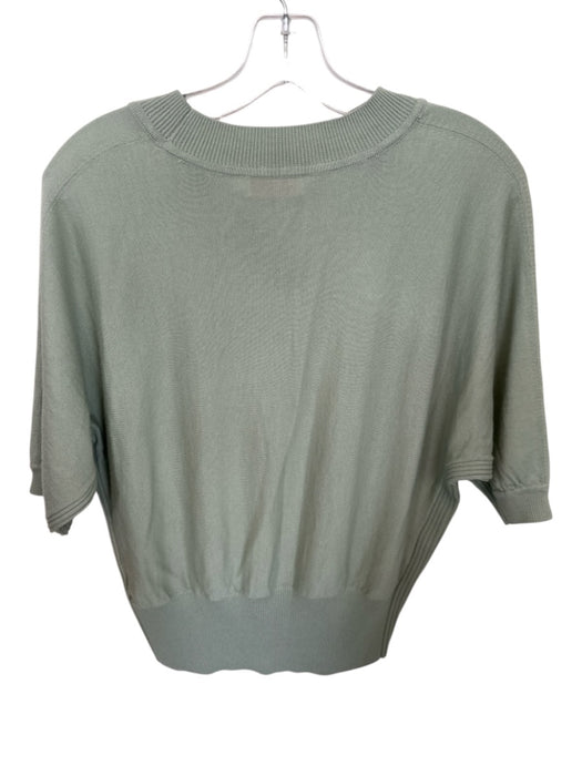 Tory Burch Size S Seafoam Green Merino Wool Half Sleeve Ribbed Cinched Sweater Seafoam Green / S