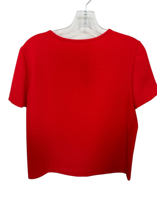 Tory Burch Size 8 Red Polyester Short Sleeve Front Clasp close Top Red / 8