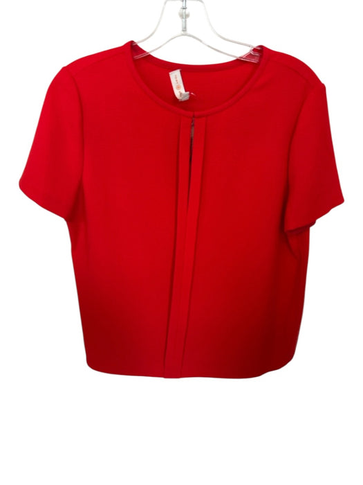 Tory Burch Size 8 Red Polyester Short Sleeve Front Clasp close Top Red / 8