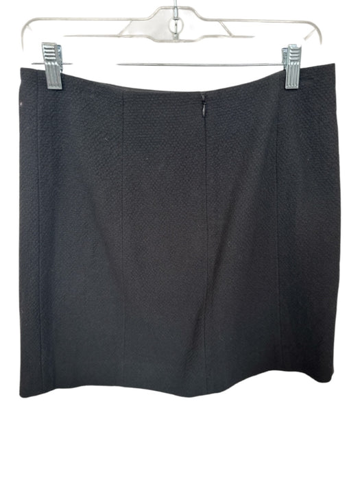 Et Cetera Size 6 Black Cotton Blend Silver Buttons Mini Slit Detail Skirt Black / 6