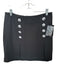 Et Cetera Size 6 Black Cotton Blend Silver Buttons Mini Slit Detail Skirt Black / 6