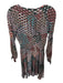 Maeve Size S Red & Multi Viscose Blend Ruffle Detail V Neck Long Sleeve Dress Red & Multi / S