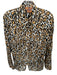 Tory Burch Size 4 Black & Brown Cotton Cheetah Gold Hardware Pockets Blouse Black & Brown / 4