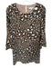 Jade Size M Brown & Black Polyester Cheetah Long Sleeve Button Back Midi Dress Brown & Black / M