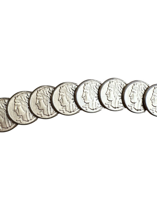Unknown Metallic Roman Coin clasp closure Stretch Belts Metallic / Est M
