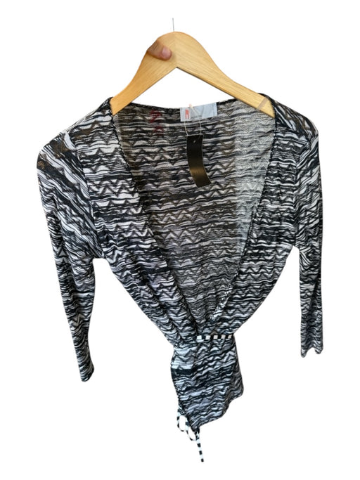 Missoni Size Est S Black & White Chevron Wrap Top Black & White / Est S