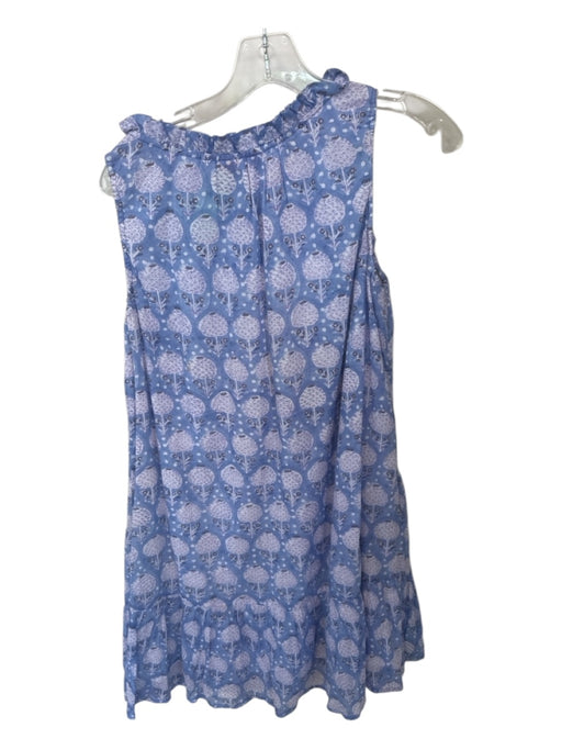 Oliphant Size Est S Blue & Purple Cotton Sleeveless Flowers Dress Blue & Purple / Est S