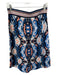 Moth Size S Peach & Navy Cotton Blend Waist Band Kaleidoscope Midi Skirt Peach & Navy / S