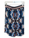 Moth Size S Peach & Navy Cotton Blend Waist Band Kaleidoscope Midi Skirt Peach & Navy / S