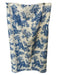 Miaou Size M Cream & Blue Side Zip Toile Midi Skirt Cream & Blue / M