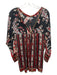 Isabel Marant Etoile Size 2 Red, Black, Multi Viscose 3/4 Sleeve Tunic Top Red, Black, Multi / 2