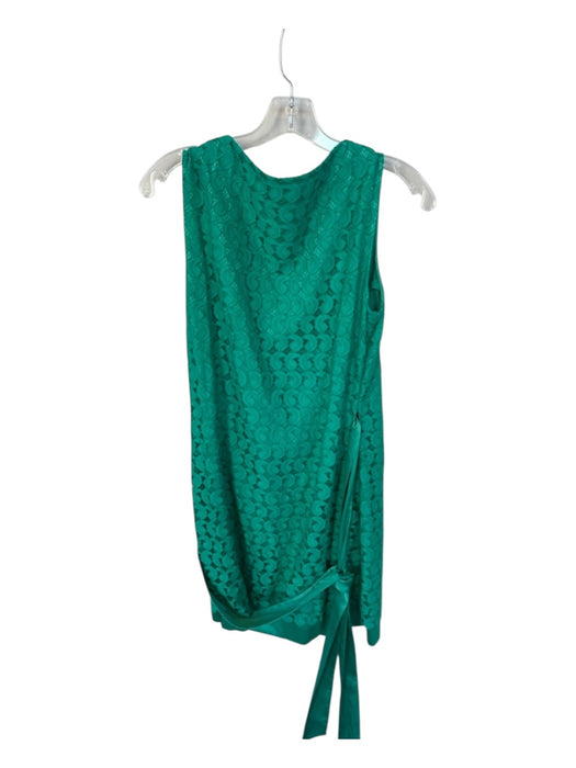 Diane Von Furstenberg Size Est S Green Lace Sleeveless Side Tie Dress Green / Est S
