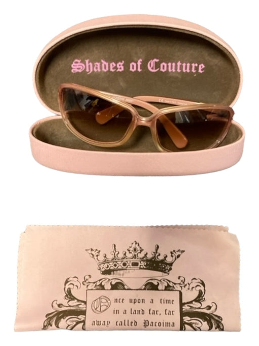 Juicy Couture Pale Pink Plastic Rectangle Logo Tinted Sunglasses Pale Pink