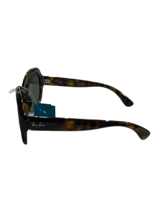 Ray Ban tortoise Plastic Round Lens Oversized Tinted Lens Logo Sunglasses tortoise