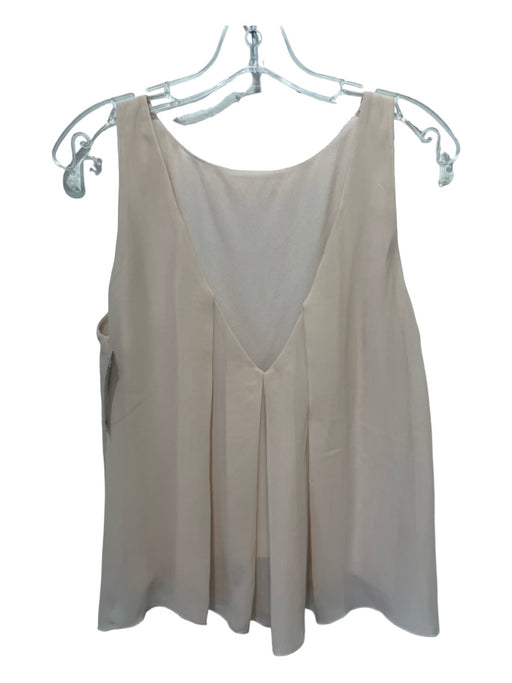 Alice + Olivia Size M Blush Beige Polyester Sleeveless Pleated Detail Top Blush Beige / M