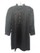 Pomander Place Size S Black Cotton Ruffle Neck 3/4 Sleeve 1/4 Button Shift Dress Black / S