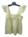 Juliet Dunn Size 1/S Yellow Cotton Square Neck Sleeveless Ribbon Detail Top Yellow / 1/S