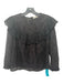 Loveshackfancy Size S Black Cotton Eyelet Long Sleeve Ruffle Back Button Top Black / S