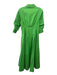 Simkhai Size S Green Cotton Blend 1/2 Balloon Sleeve Button Front Collared Dress Green / S