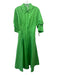 Simkhai Size S Green Cotton Blend 1/2 Balloon Sleeve Button Front Collared Dress Green / S