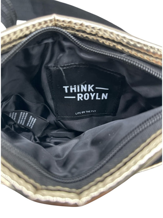 Think Royln Gold Synthetic Zip Close Adjustable Strap Bag Gold / S