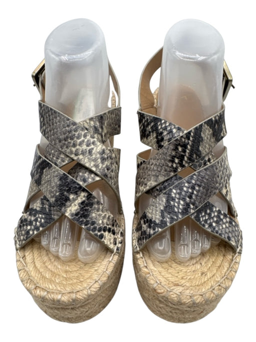 Marc Fisher Shoe Size 9.5 Grey & Multi Open Toe Ankle Buckle Wedge Sandals Grey & Multi / 9.5