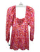 Amanda Uprichard Size XS Pink, Orange & White Polyester Long Sleeve Mini Dress Pink, Orange & White / XS