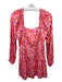 Amanda Uprichard Size XS Pink, Orange & White Polyester Long Sleeve Mini Dress Pink, Orange & White / XS